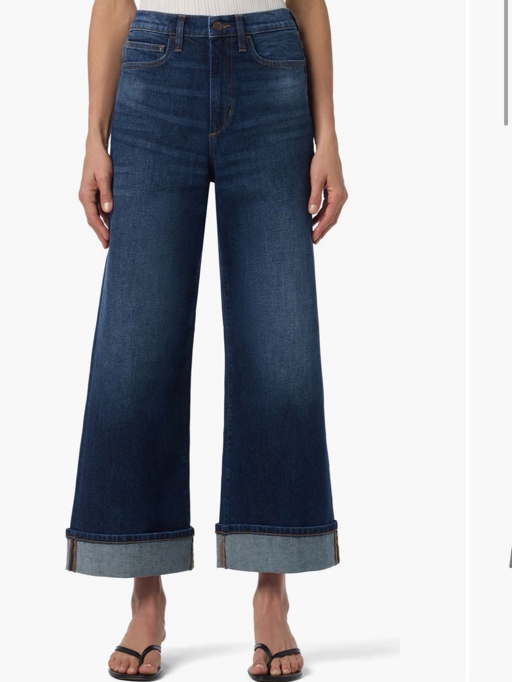 Joe's Jeans Wide Leg Ankle Jeans in Blue Denim